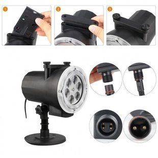 Лазерный проектор для сада 12 слайдов с пультом Garden Projector Card 1756375556 фото