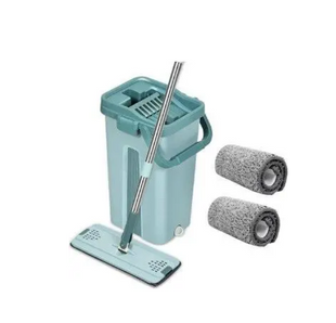 Швабра з відром 8л з автоматичним віджиманням Cleaning Mop М'ятне/ Швабра ледащо для прибирання будинку TP-261 фото