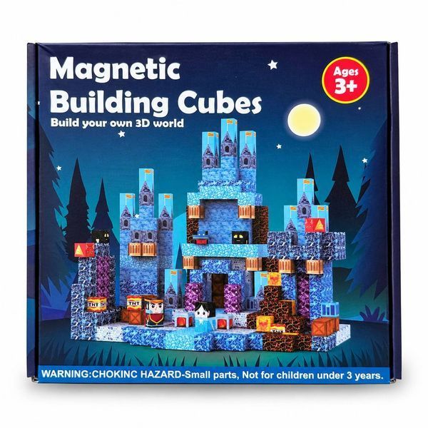 Магнитный конструктор Magnetic Building Cubes ICE CASTLE 100 деталей, магнитные кубики с фигурками M1295 фото