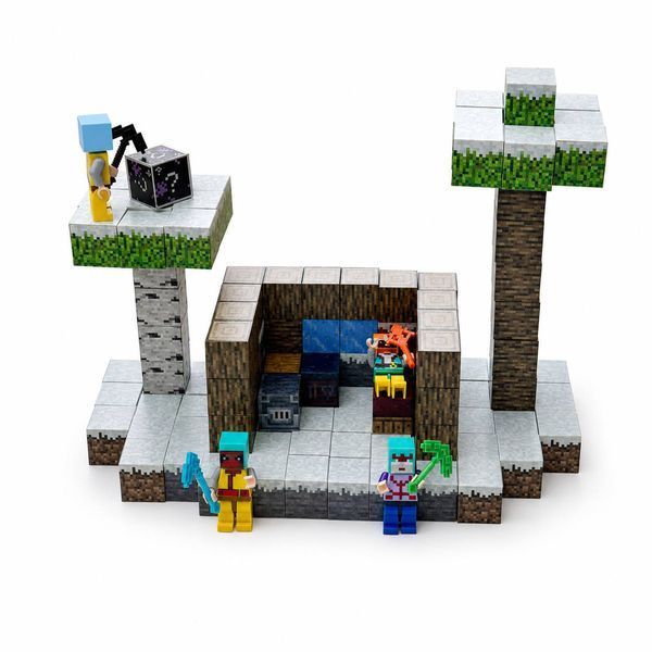Магнітний конструктор Magnetic Cube Snow Hut 128 BZ96-62B з фігурками M1119 фото