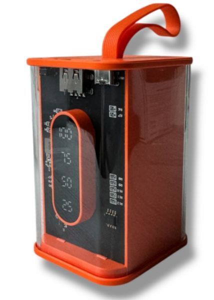 Портативний повербанк Power Bank з прозорим корпусом та LED-індикацією заряду 20000 mAh Помаранчевий (2104618816) 2104618816 фото