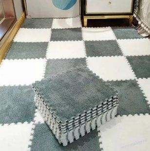 Плюшевий дитячий килимок-пазл м'який підлоговий мат 30 &times; 30 см 10 шт Біло-сірий (2104619076) 2104619076 фото