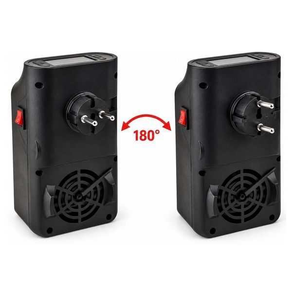 Обогреватель электрический розеточный Flame Heater DP-198 900 Вт с эффектом камина, терморегулятором, таймером и пультом ДУ, черный M1345 фото