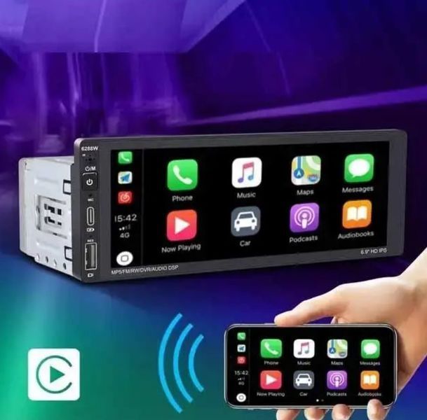 Автомагнітола із сенсорним екраном 6288W 1 DIN CML-PLAY HD 6.9" IPS 720P MicroSD 2/64GB автомобільна (2390000021) 2390000021 фото