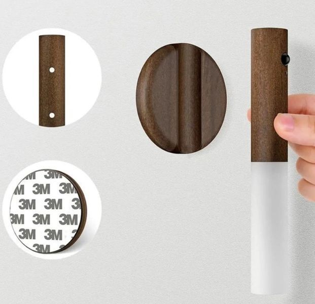 Дерев'яна лампа настінна LED з датчиком руху вбудований акумулятор 500mah (2104619120) 2104619120 фото