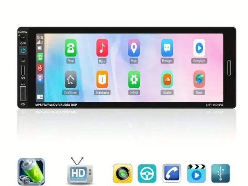 Автомагнітола із сенсорним екраном 6288W 1 DIN CML-PLAY HD 6.9" IPS 720P MicroSD 2/64GB автомобільна (2390000021) 2390000021 фото