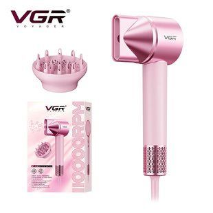 Фен професійний VGR V-443, 2 рівні обдування, 3 рівні температури, 110000 RPM, 2 насадки VGR098 фото