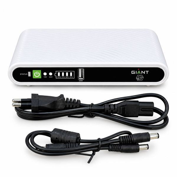 Джерело безперебійного живлення GIANT Mini DC UPS POE-532E 10400 mAh для роутера, модема, камер, 5/9/12/15/24 В, USB та POE M1299 фото