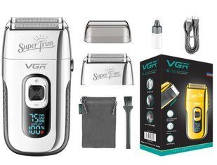 Шейвер VGR V-332 SILVER, электробритва с триммером, двойное лезвие, LED экран Серебристый (VGR185) VGR185 фото