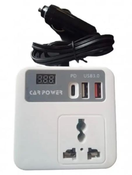 Автоінвертор Car Power 150W перетворювач напруги з цифровим екраном (2104619027) 2104619027 фото