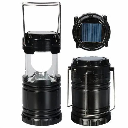 Ліхтар акумуляторний LED лампа JH-5800T з павербанком та сонячною панеллю чорний 1756375681 фото