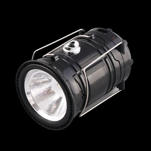 Ліхтар акумуляторний LED лампа JH-5800T з павербанком та сонячною панеллю чорний 1756375681 фото