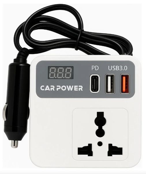 Автоінвертор Car Power 150W перетворювач напруги з цифровим екраном (2104619027) 2104619027 фото