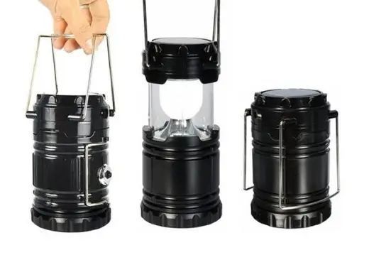 Ліхтар акумуляторний LED лампа JH-5800T з павербанком та сонячною панеллю чорний 1756375681 фото