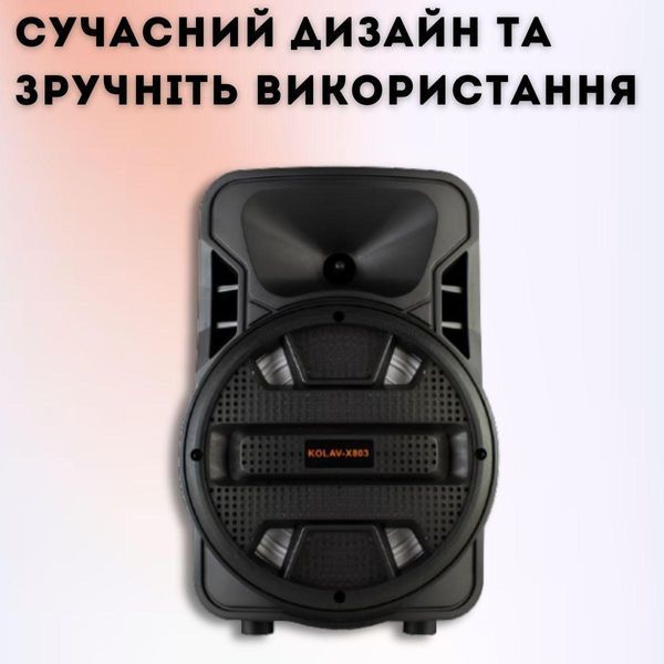 Портативная и мощная Bluetooth колонка KOLAV-X803 BLACK. Переносная акустика для природы и дома 2081685760 фото