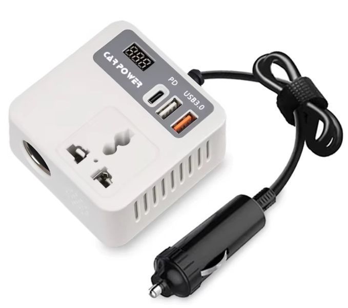 Автоінвертор Car Power 150W перетворювач напруги з цифровим екраном (2104619027) 2104619027 фото