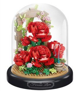 Конструктор Red Roses Серія Flower Flask Червоні троянди під куполом 574 деталі 2104619285 фото