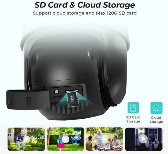 Камера відеоспостереження вулична P11-QQ9 Camera поворотна Wi-Fi 2,4 ГГц 9MP чорний (2390000025) 2390000025 фото