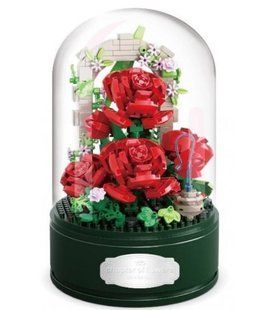 Музичний конструктор Musical Roses серія Musical Flask Червоні троянди під куполом 574 деталі 2104619286 фото