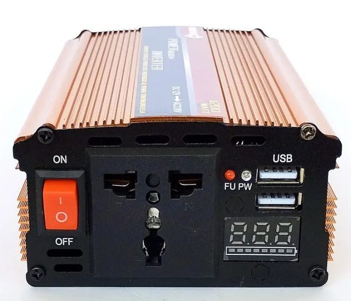 Перетворювач автомобільний інвертор Power Inverter SSB-1200w 12В-220В 1200W з модифікованою синусоїдою 2104618932 фото