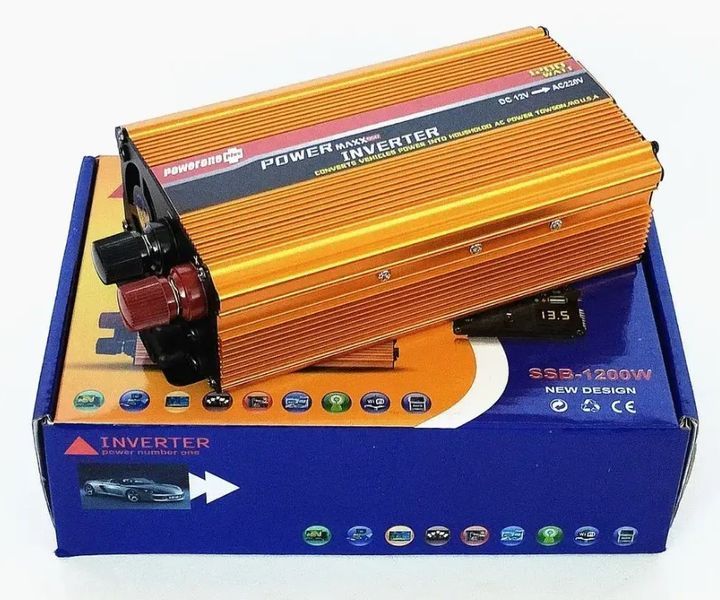 Перетворювач автомобільний інвертор Power Inverter SSB-1200w 12В-220В 1200W з модифікованою синусоїдою 2104618932 фото