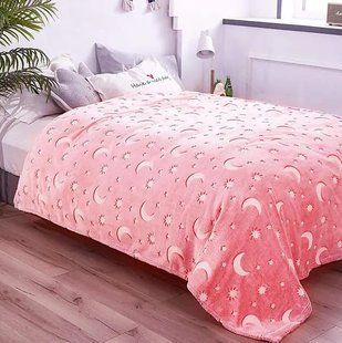 Плед Magic Blanket з зірками світиться в темряві розміром 150x200 см Рожевий 2058696163 фото