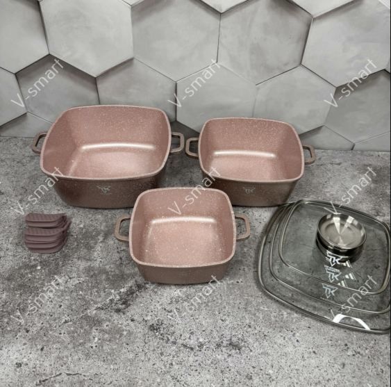 Набор кастрюль Top Kitchen TK025-Powdery (3 шт в наборе) TK025 фото