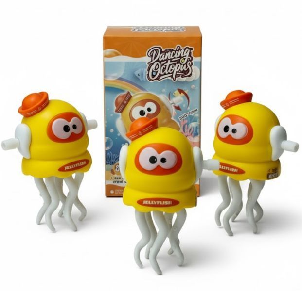 Набір іграшок Dancing Octopus Танцюючий Восьминіг 11 см Жовтий 3 шт (2104618772) 2104618772 фото