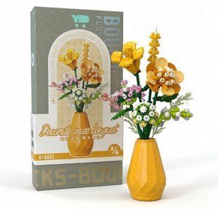 Интерьерный конструктор Care серия Flowers for Mom Цветы в желтой вазе 2104619270 фото