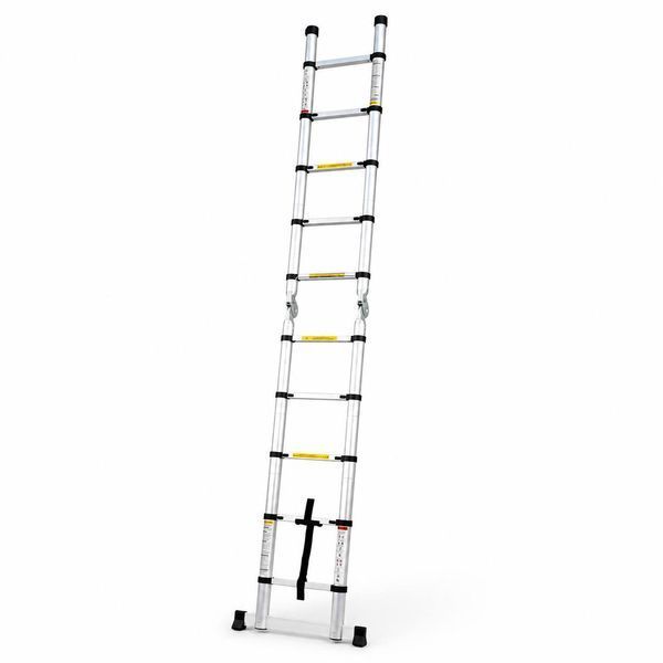 Алюминиевая телескопическая лестница-трансформер NASHA 3,2 м (1,6 + 1,6 м) с чехлом, до 150 кг M1128  фото