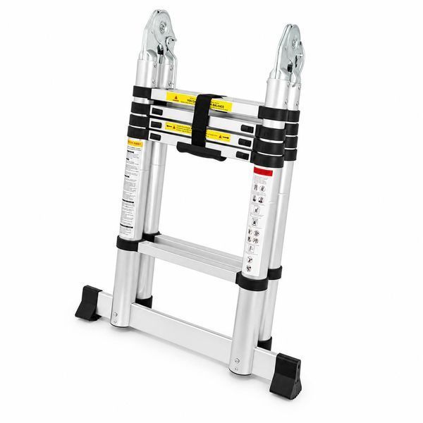 Алюминиевая телескопическая лестница-трансформер NASHA 3,2 м (1,6 + 1,6 м) с чехлом, до 150 кг M1128  фото