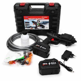 Акумуляторна мийка високого тиску Wireless Car Wash Gun TACS 48VF MAX з 2 акумуляторами та кейсом M1092 фото