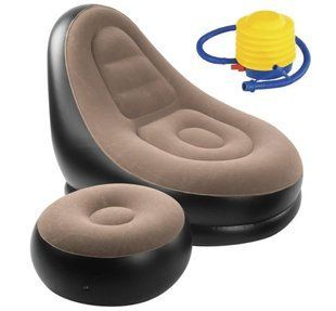 Надувной кресло-диван Air Sofa с пуфом и насосом для отдыха 2104619581 фото