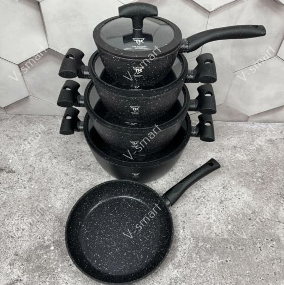 Набір каструль Top Kitchen з гранітним покриттям TK098-Black (5 шт в наборі) TK098 фото