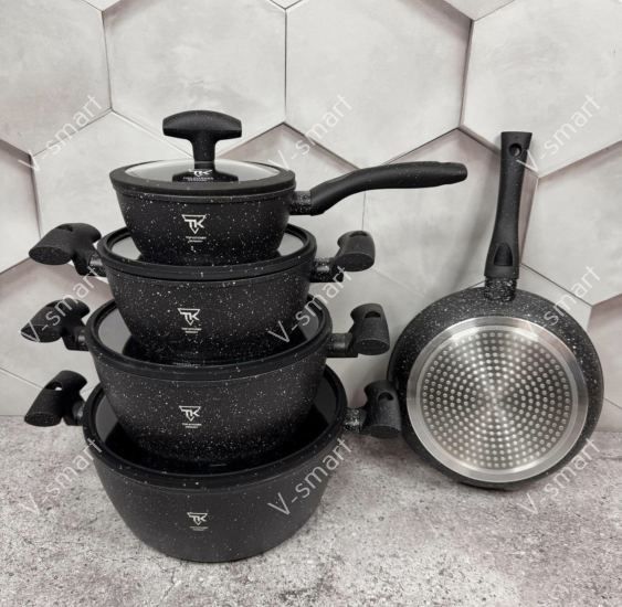 Набір каструль Top Kitchen з гранітним покриттям TK098-Black (5 шт в наборі) TK098 фото