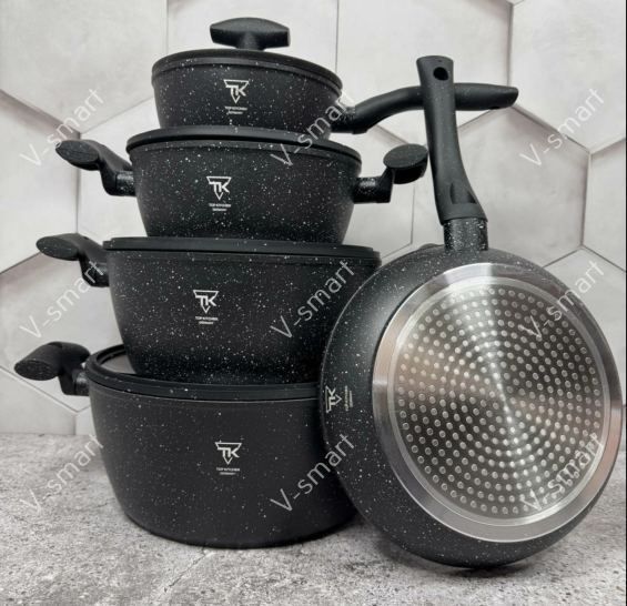 Набір каструль Top Kitchen з гранітним покриттям TK098-Black (5 шт в наборі) TK098 фото