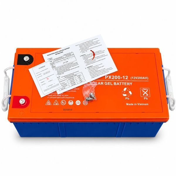 Акумулятор гелевий для сонячних панелей PYX Solar PX200-12 12 В 200 А&middot;год, Deep Cycle, AGM GEL, для інвертора та систем резервного живлення M1305 фото