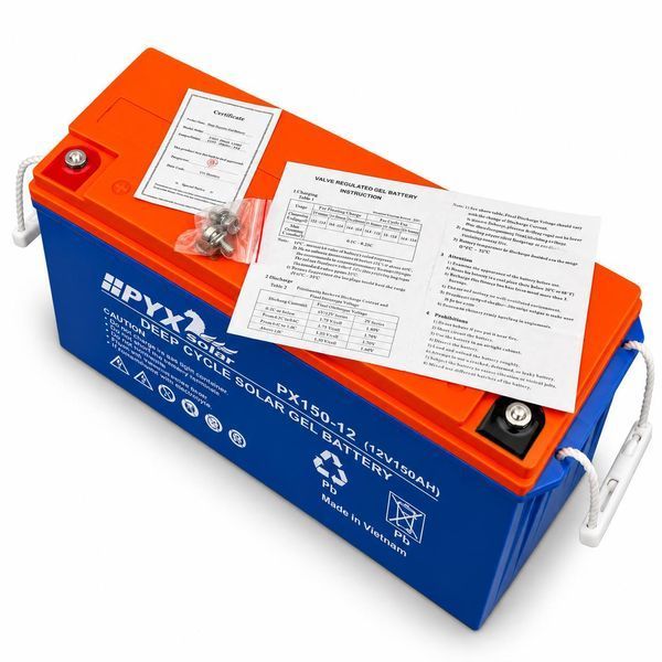 Аккумулятор гелевый PYX Solar PX150-12 12В 150А для инвертора, ИБП и солнечных электростанций, Deep Cycle GEL M1306 фото