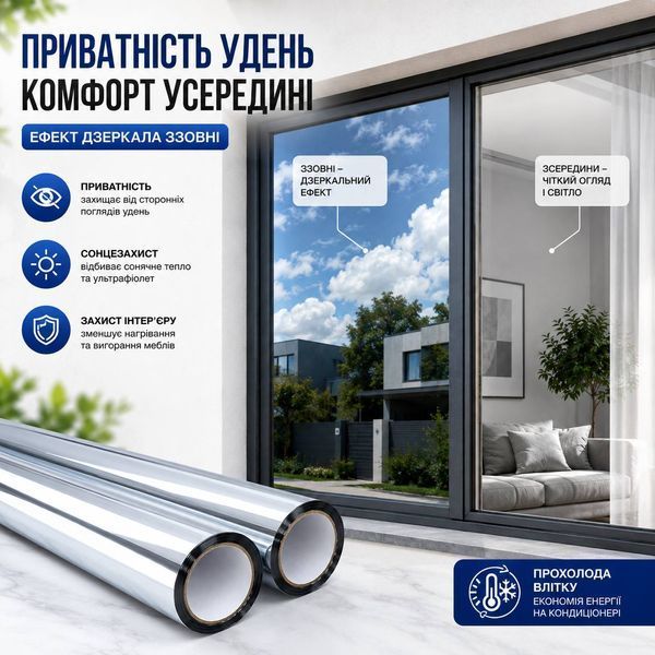 Солнцезащитная зеркальная пленка для окон 90&times;300 см, 2 шт, светоотражающая тонировочная пленка на стекло M1178 фото