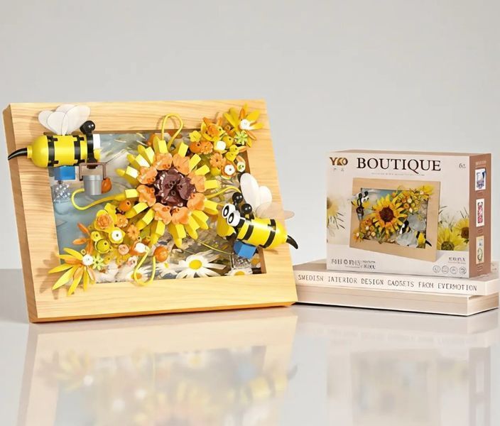 Конструктор Creative Sunflower Серия Art Bouquet Фоторамка Подсолнечник и пчелы 322 детали 2104619332 фото