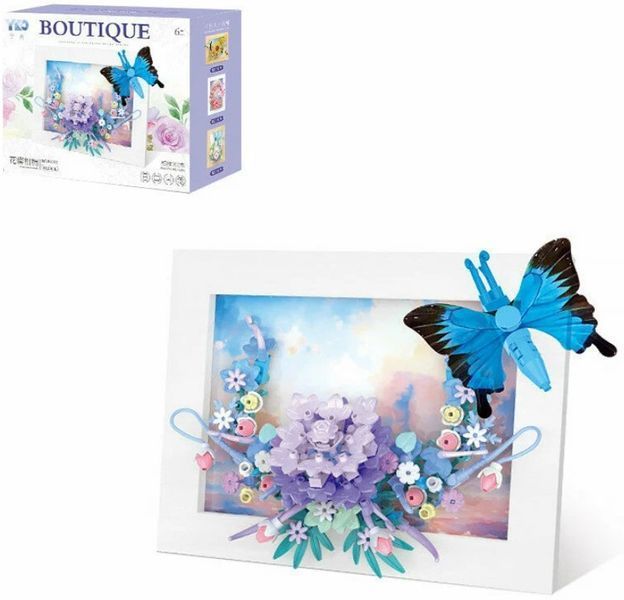 Конструктор Creative Dianthus Серія Art Bouquet Фоторамка Гвоздика та блакитний метелик 308 деталі 2104619333 фото