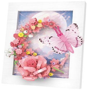 Конструктор Creative Rose Серія Art Bouquet Фоторамка Квіти та рожевий метелик 342 деталі 2104619334 фото