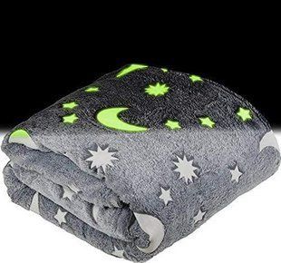 Плед, що світиться зоряне небо Blanket день/ніч 120х150 см Grey 1756375703 фото
