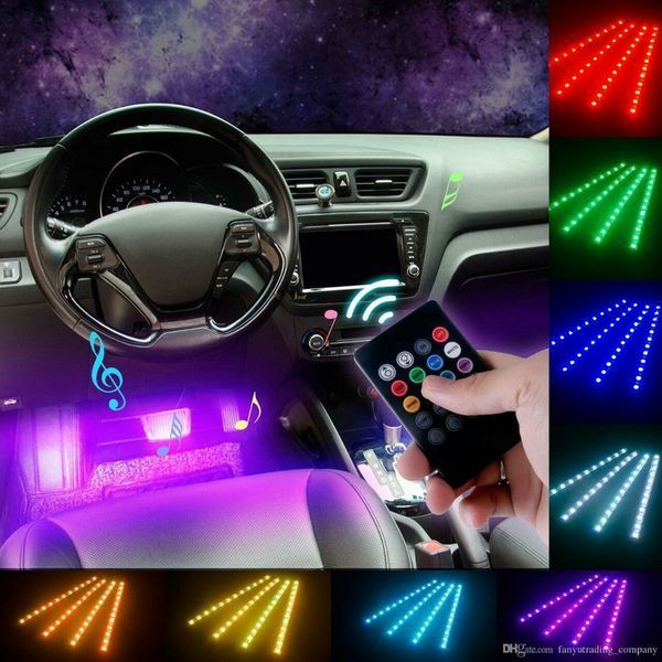 Универсальная автомобильная RGB led подсветка с микрофоном HR-01678 - Цветная подсветка для авто влагозащитная 1756374648 фото
