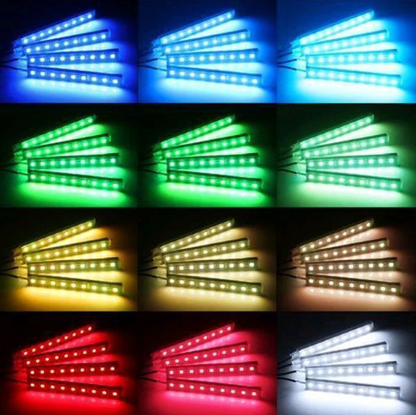 Универсальная автомобильная RGB led подсветка с микрофоном HR-01678 - Цветная подсветка для авто влагозащитная 1756374648 фото