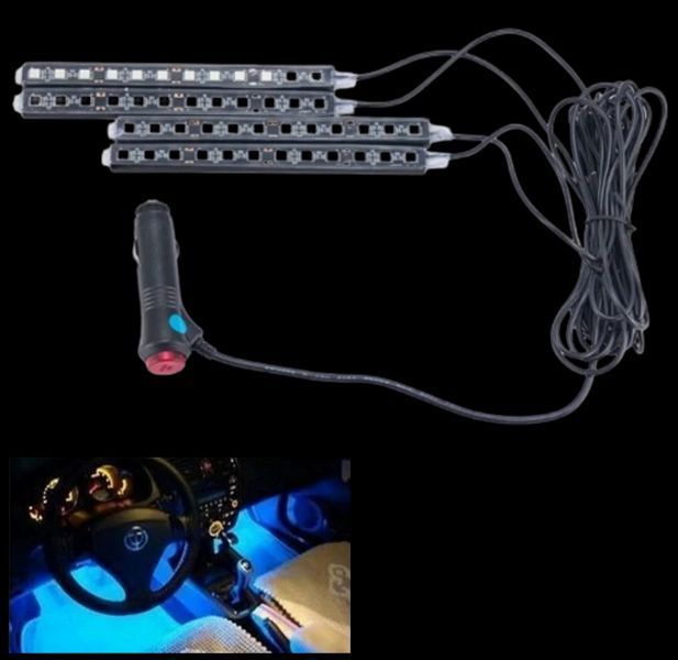 Универсальная автомобильная RGB led подсветка с микрофоном HR-01678 - Цветная подсветка для авто влагозащитная 1756374648 фото