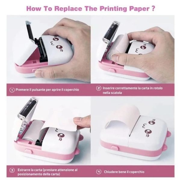Дитячий Bluetooth принтер Mini printer бездротовий з термодруком без чорнил (2104619038) 2104619038 фото