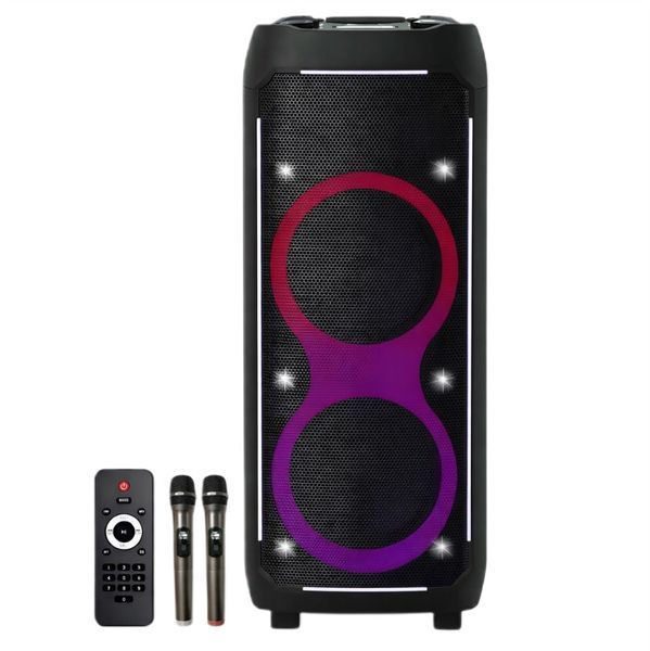 Портативная Bluetooth-колонка ZXX-6510 для караоке с микрофонами, пультом и LED 2104619592 фото
