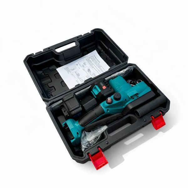 Аккумуляторная цепная пила KRAFFTEC 12" 52V с двумя аккумуляторами кейсом и комплектом аксессуаров M1000 фото