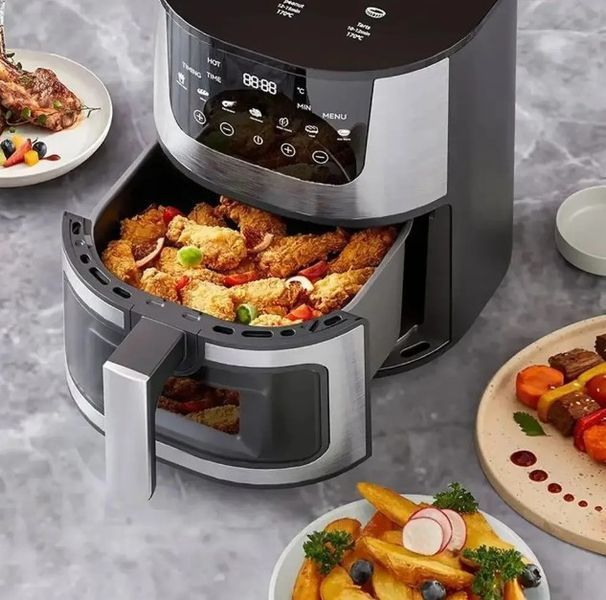 Аерофритниця сенсорна Rainberg RB-2268 безмасляна 4200Вт з регулюванням температури 8л чорний (2104618535) 2104618535 фото